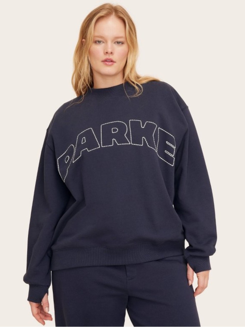Parke x Target mockneck navy sweatshirt L/XL
